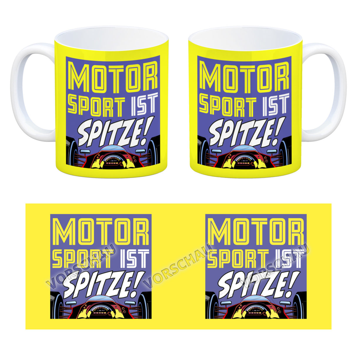 Motorsport ist spitze! Rennwagen Kaffeebecher