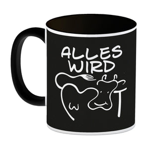 Alles wir KUHt Kaffeebecher zum Thema Bauernhof mit Kuh Motiv