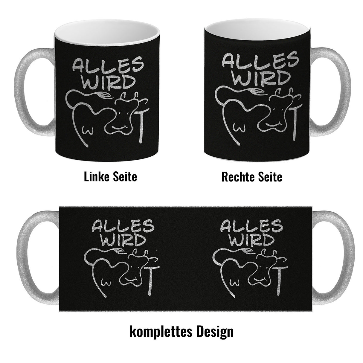 Alles wir KUHt Kaffeebecher zum Thema Bauernhof mit Kuh Motiv
