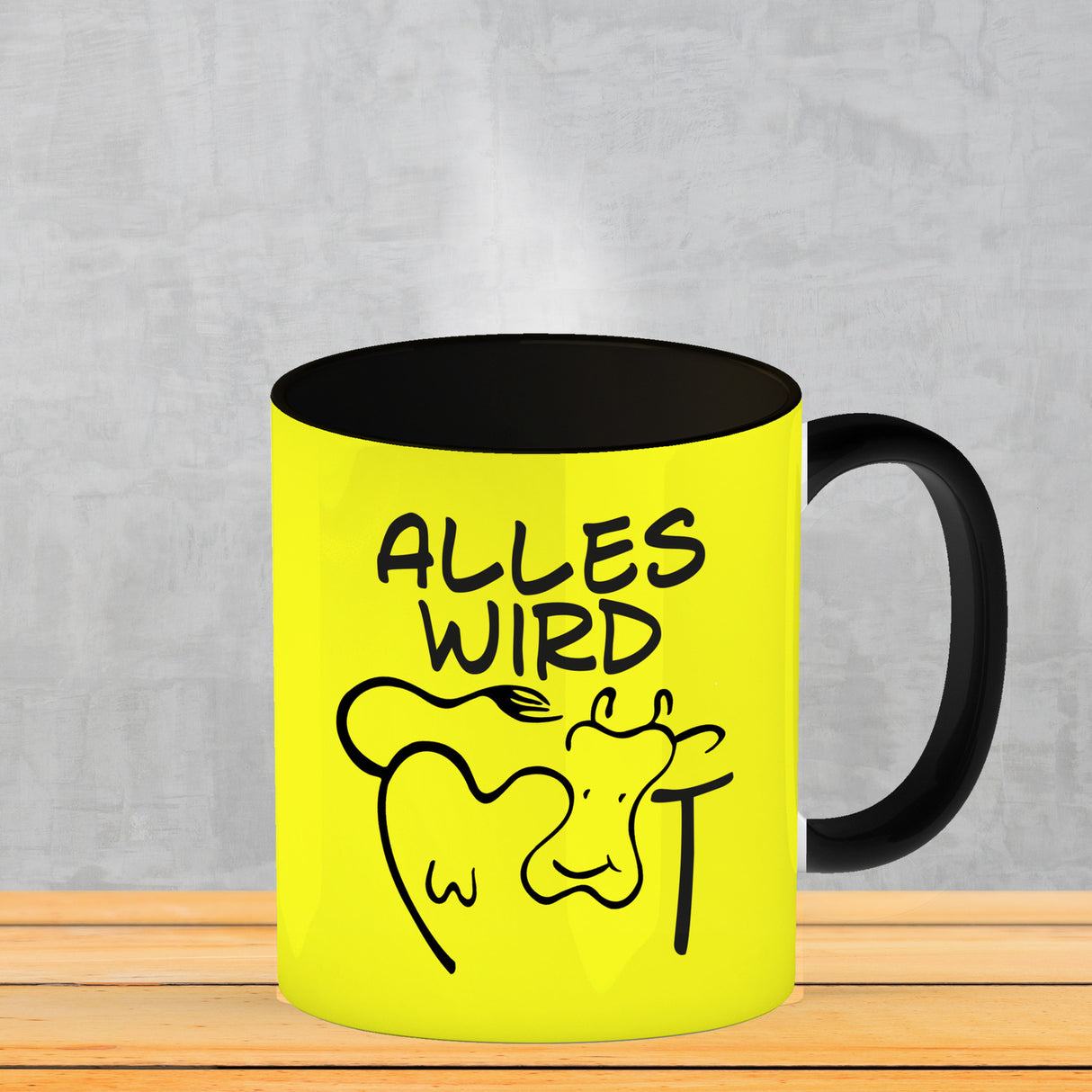 Alles wir KUHt Kaffeebecher zum Thema Bauernhof mit Kuh Motiv