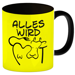 Alles wir KUHt Kaffeebecher zum Thema Bauernhof mit Kuh Motiv