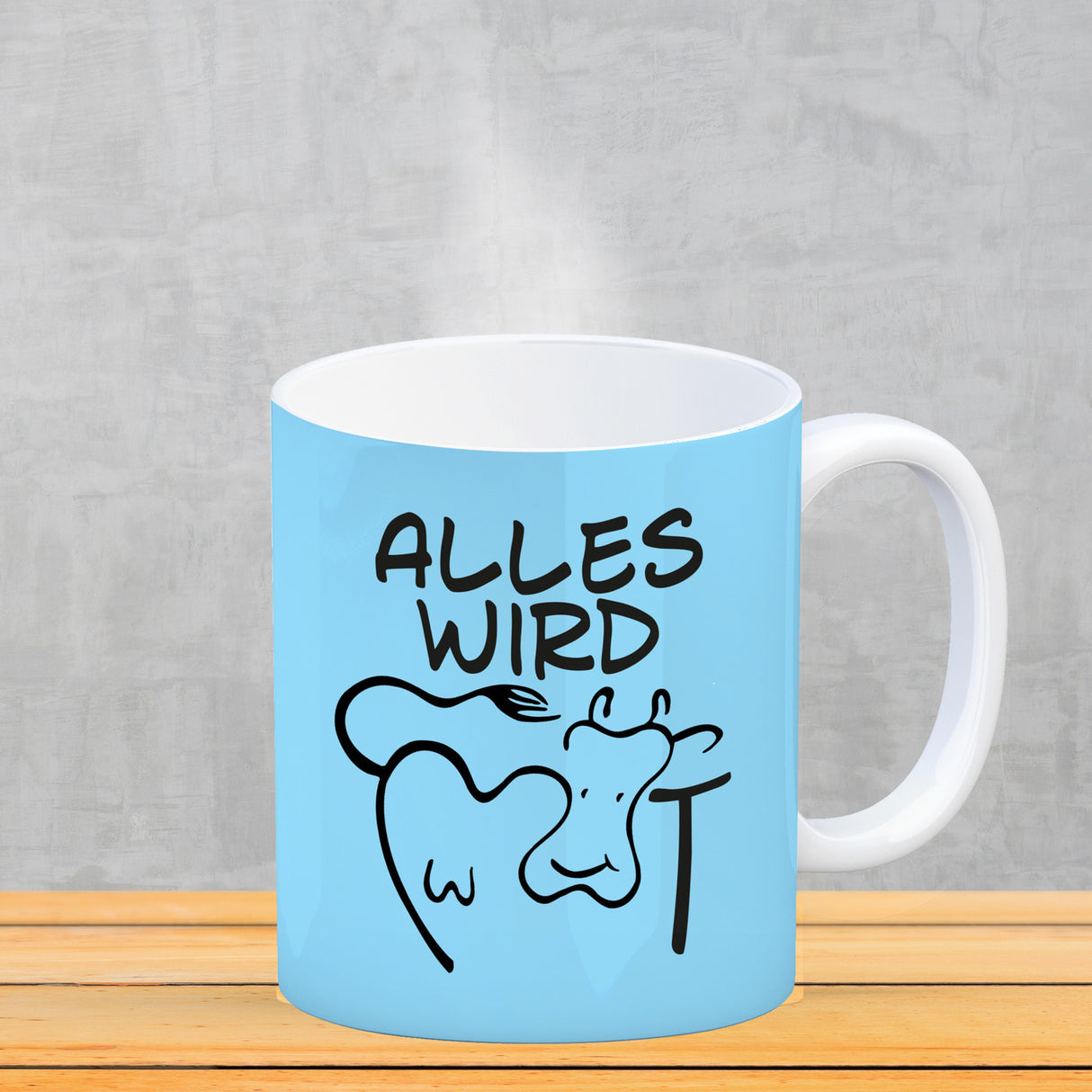 Alles wir KUHt Kaffeebecher zum Thema Bauernhof mit Kuh Motiv