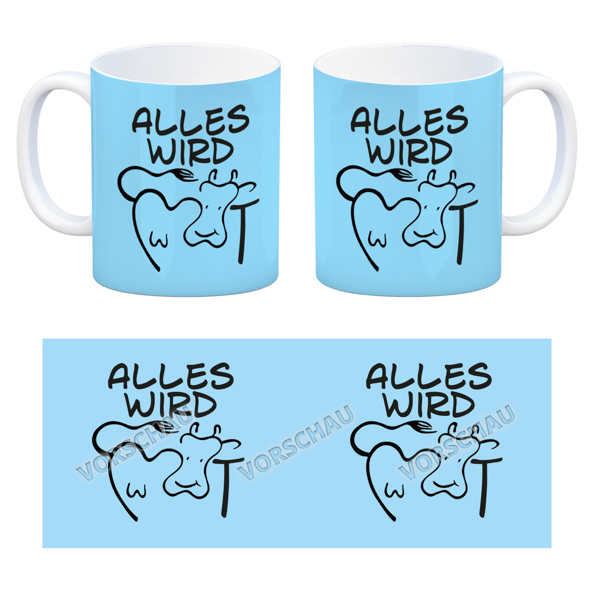 Alles wir KUHt Kaffeebecher zum Thema Bauernhof mit Kuh Motiv