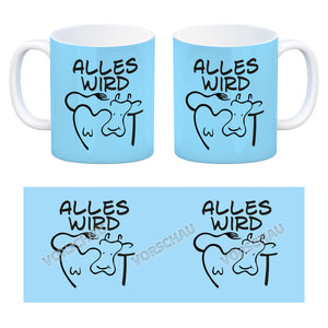 Alles wir KUHt Kaffeebecher zum Thema Bauernhof mit Kuh Motiv
