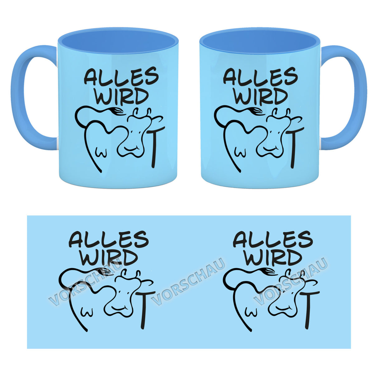 Alles wir KUHt Kaffeebecher zum Thema Bauernhof mit Kuh Motiv
