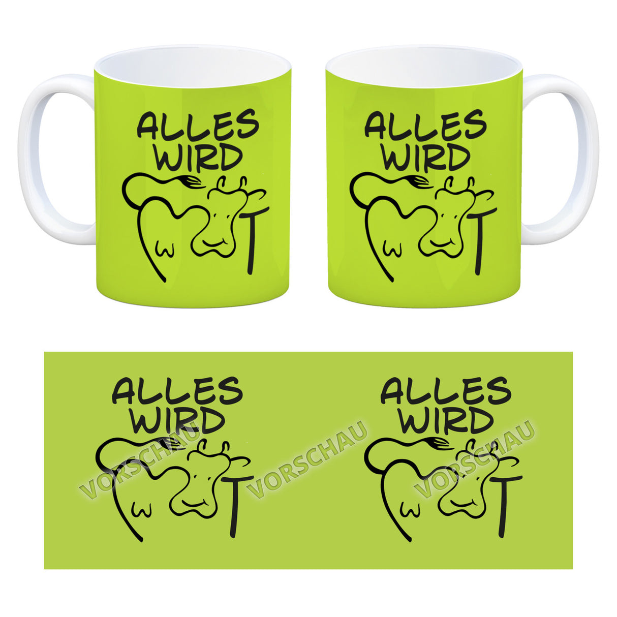 Alles wir KUHt Kaffeebecher zum Thema Bauernhof mit Kuh Motiv
