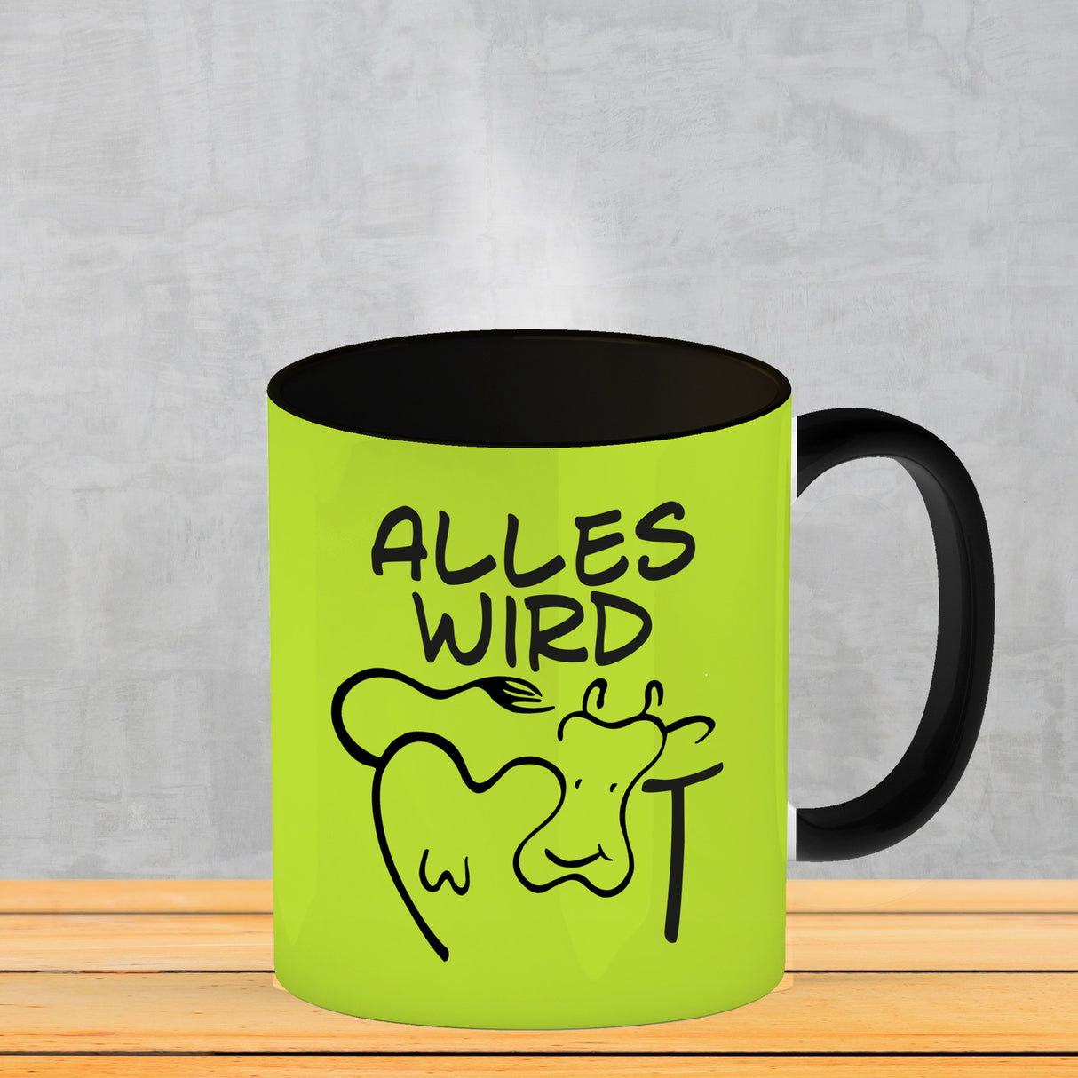 Alles wir KUHt Kaffeebecher zum Thema Bauernhof mit Kuh Motiv