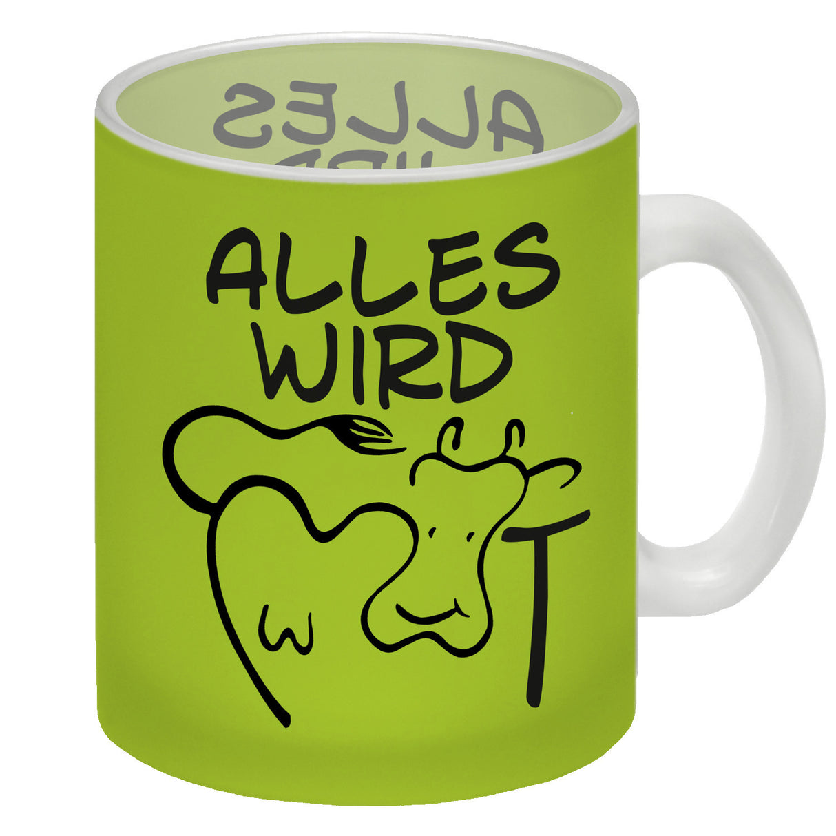 Alles wir KUHt Kaffeebecher zum Thema Bauernhof mit Kuh Motiv