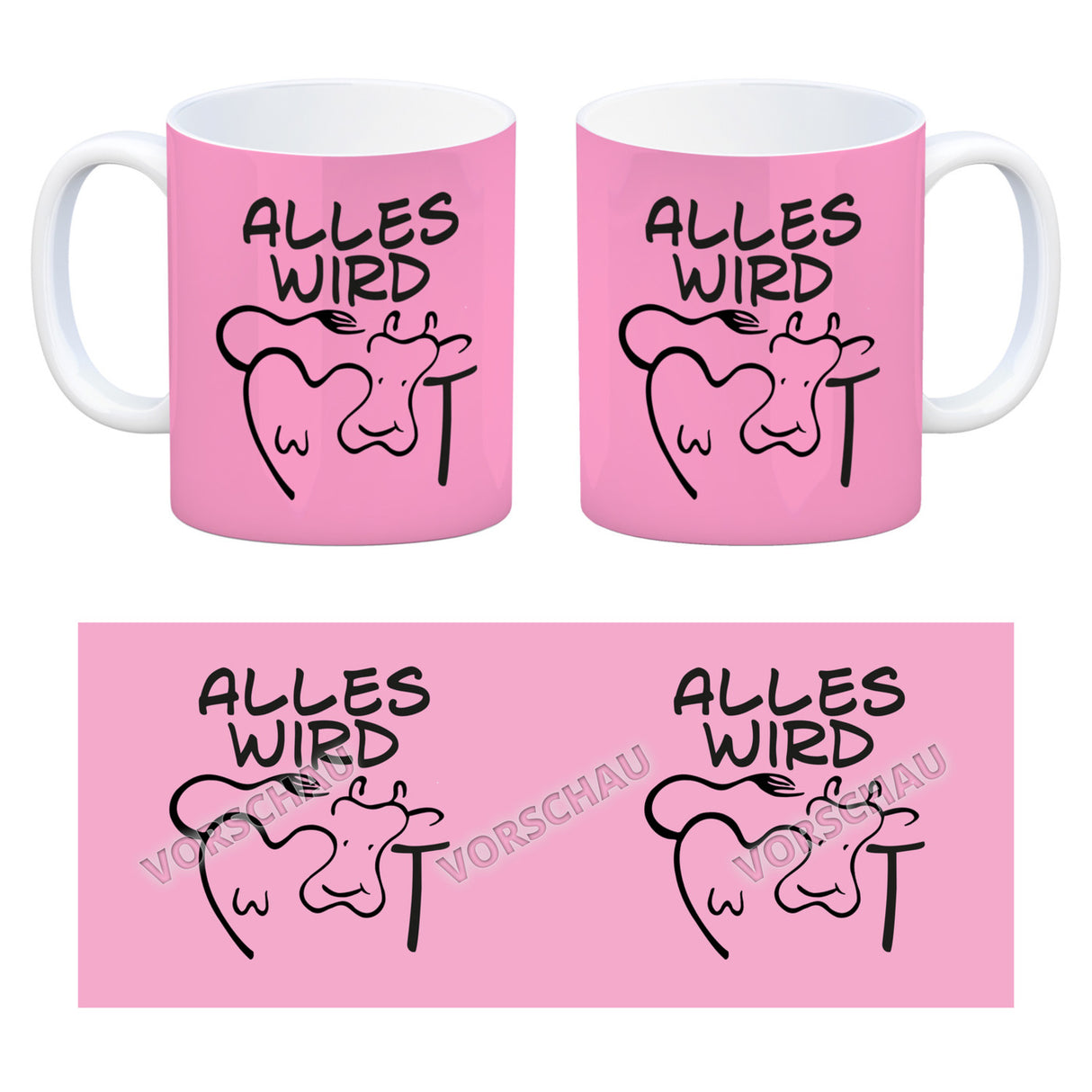 Alles wir KUHt Kaffeebecher zum Thema Bauernhof mit Kuh Motiv