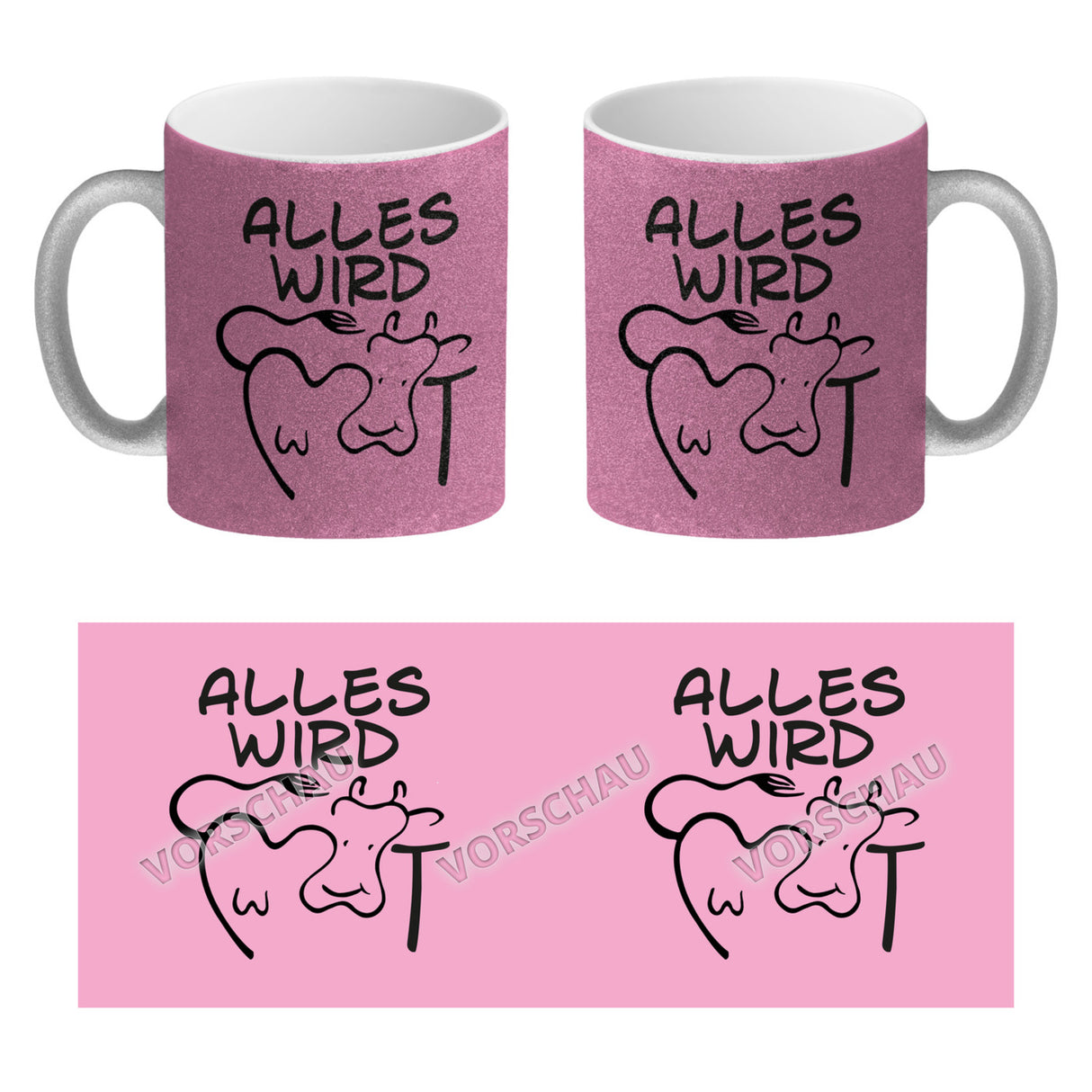 Alles wir KUHt Kaffeebecher zum Thema Bauernhof mit Kuh Motiv