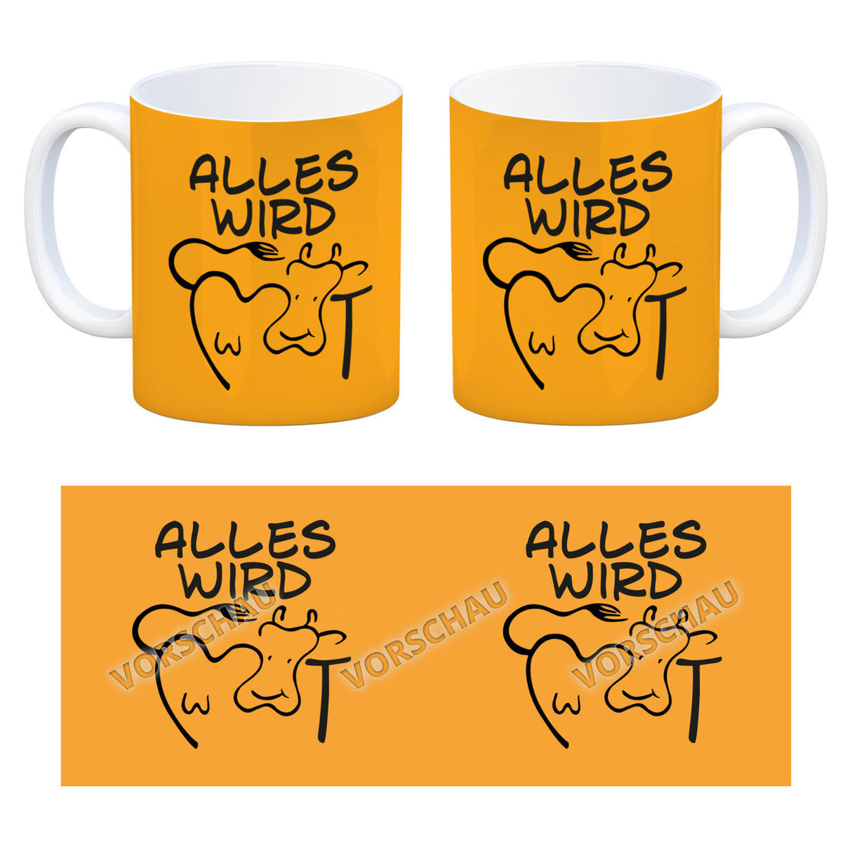 Alles wir KUHt Kaffeebecher zum Thema Bauernhof mit Kuh Motiv