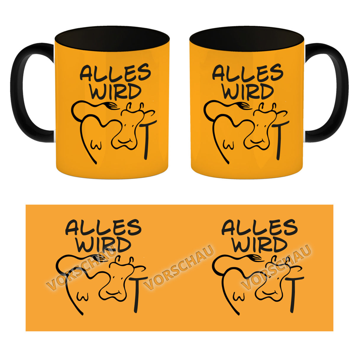 Alles wir KUHt Kaffeebecher zum Thema Bauernhof mit Kuh Motiv