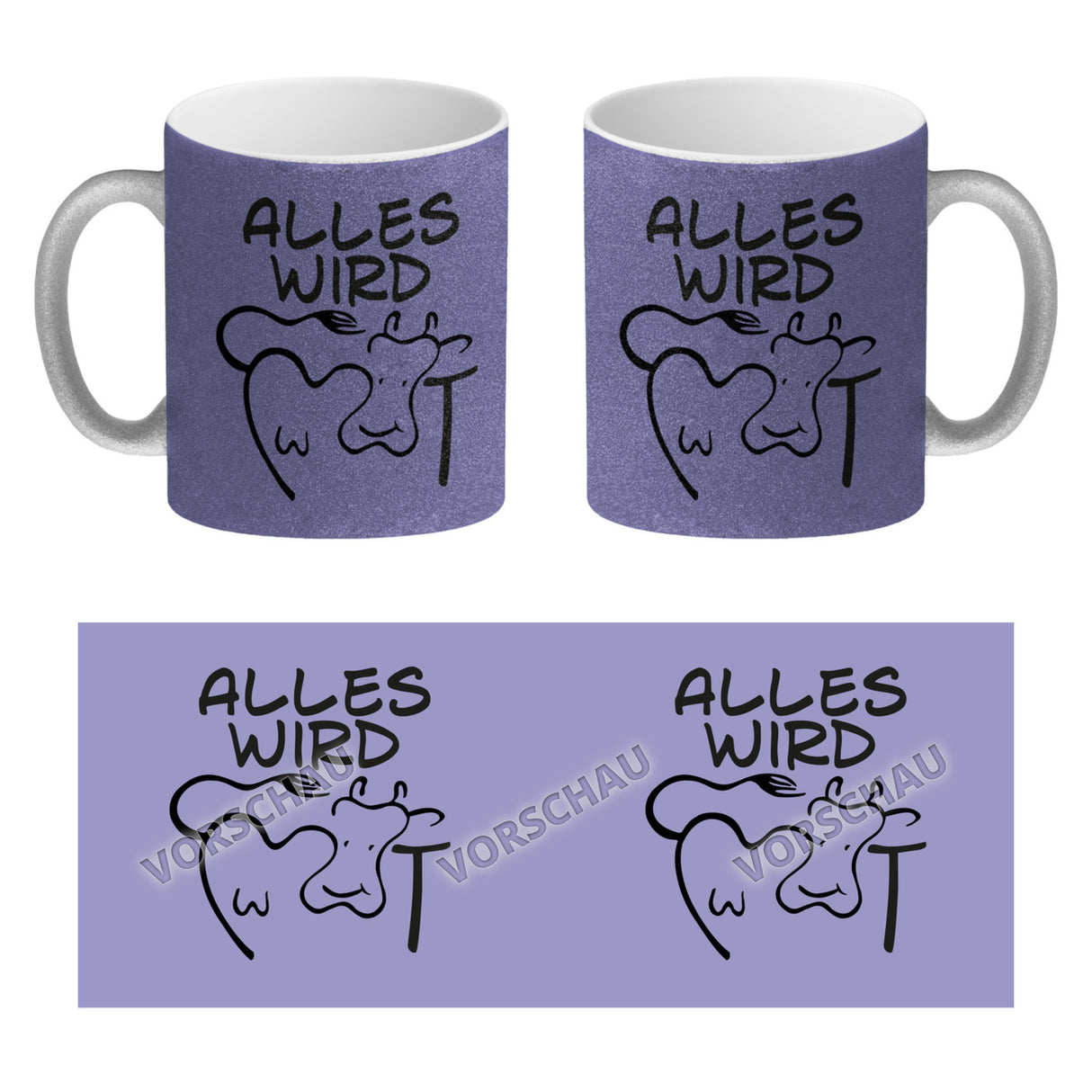 Alles wir KUHt Kaffeebecher zum Thema Bauernhof mit Kuh Motiv