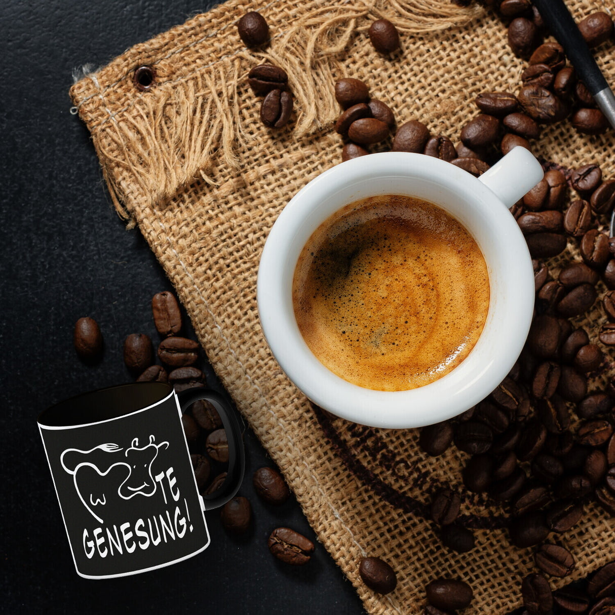 KUHte Genesung Kaffeebecher mit Kuh Motiv