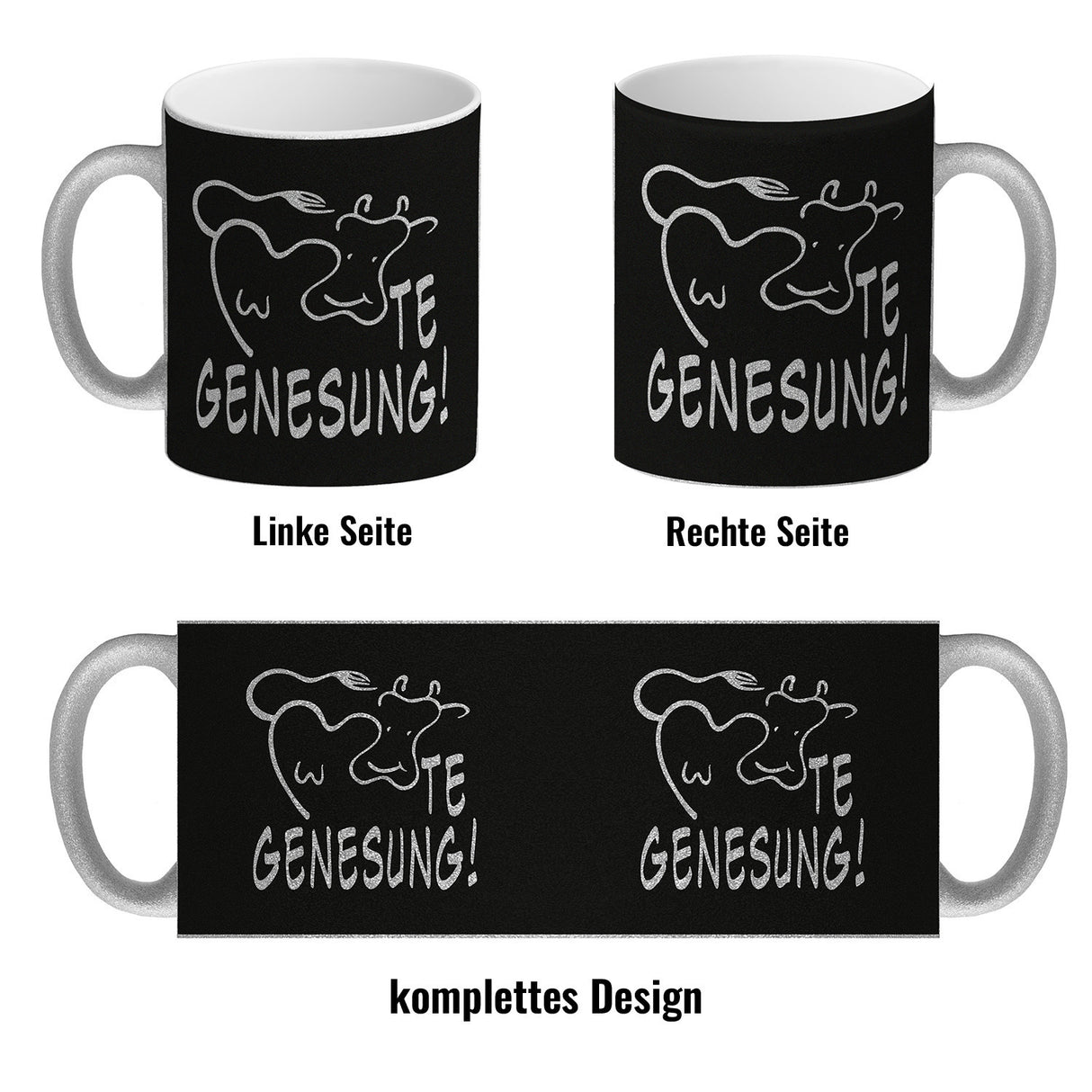 KUHte Genesung Kaffeebecher mit Kuh Motiv