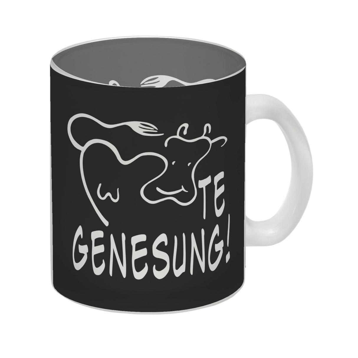 KUHte Genesung Kaffeebecher mit Kuh Motiv