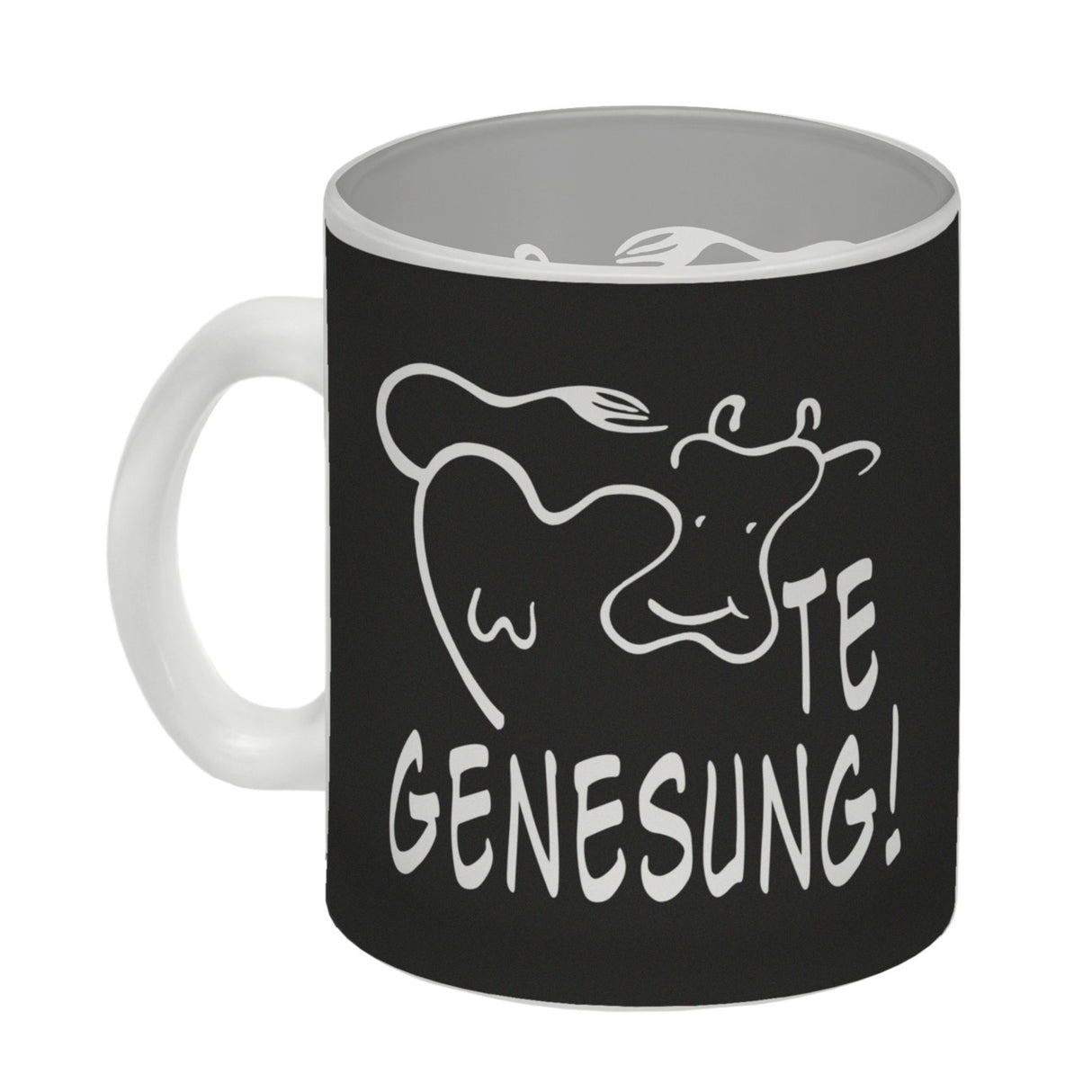 KUHte Genesung Kaffeebecher mit Kuh Motiv