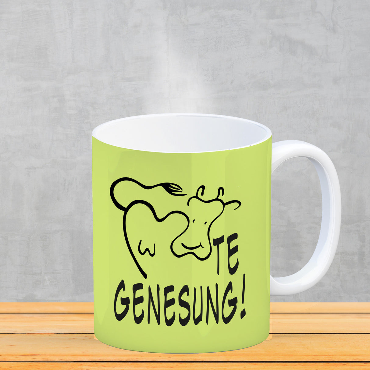 KUHte Genesung Kaffeebecher mit Kuh Motiv