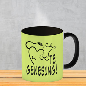KUHte Genesung Kaffeebecher mit Kuh Motiv