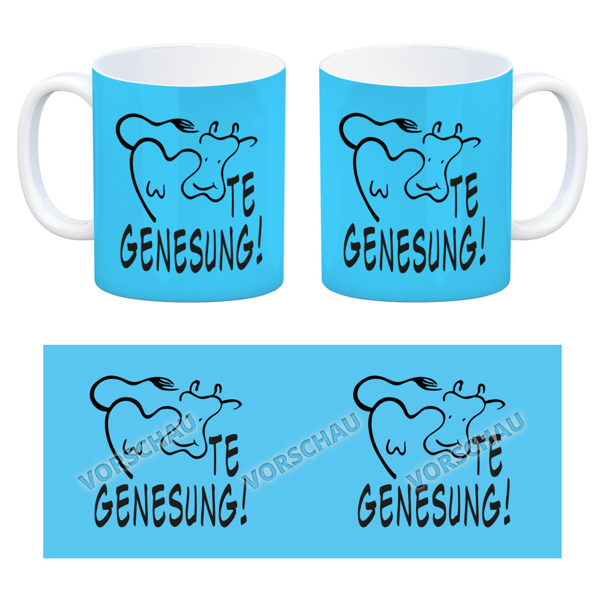KUHte Genesung Kaffeebecher mit Kuh Motiv