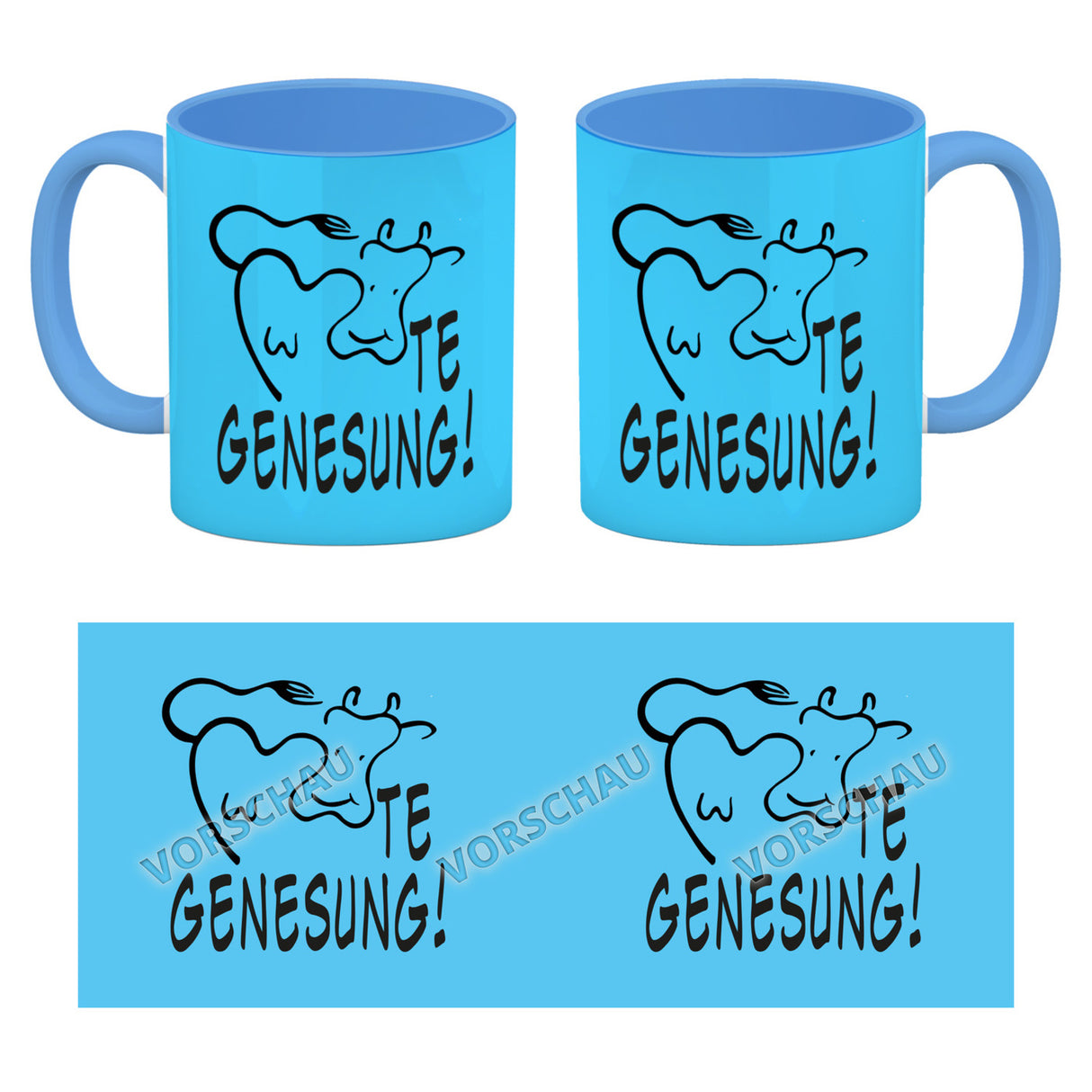 KUHte Genesung Kaffeebecher mit Kuh Motiv