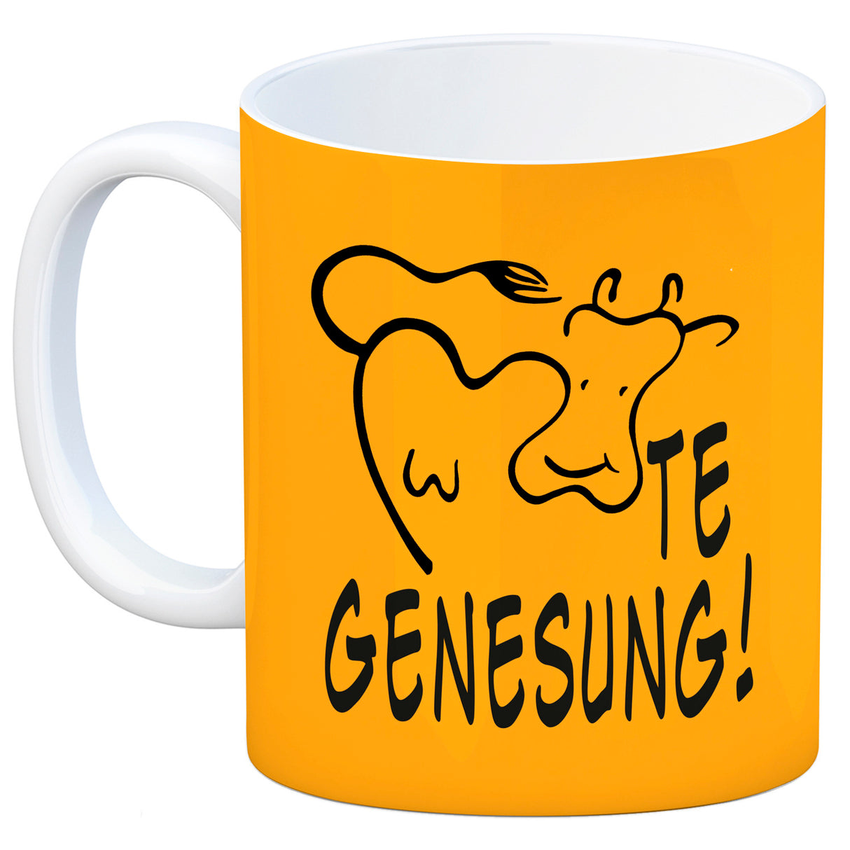 KUHte Genesung Kaffeebecher mit Kuh Motiv