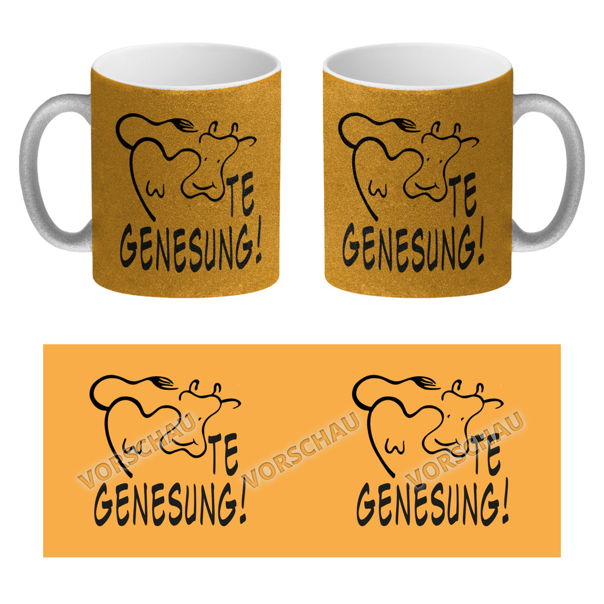 KUHte Genesung Kaffeebecher mit Kuh Motiv