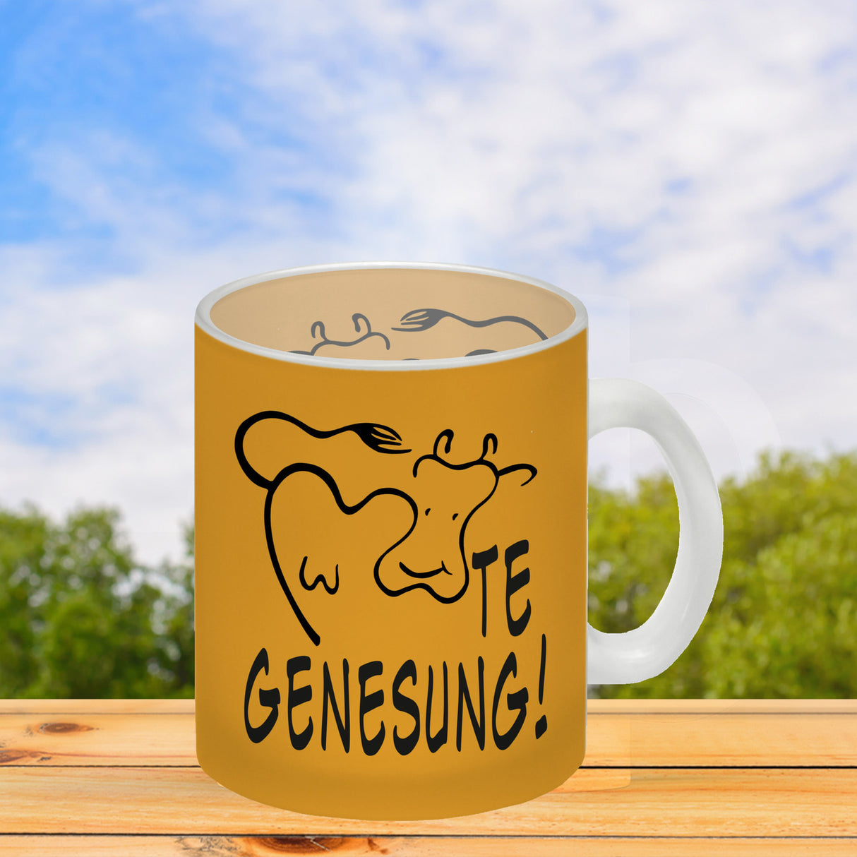 KUHte Genesung Kaffeebecher mit Kuh Motiv