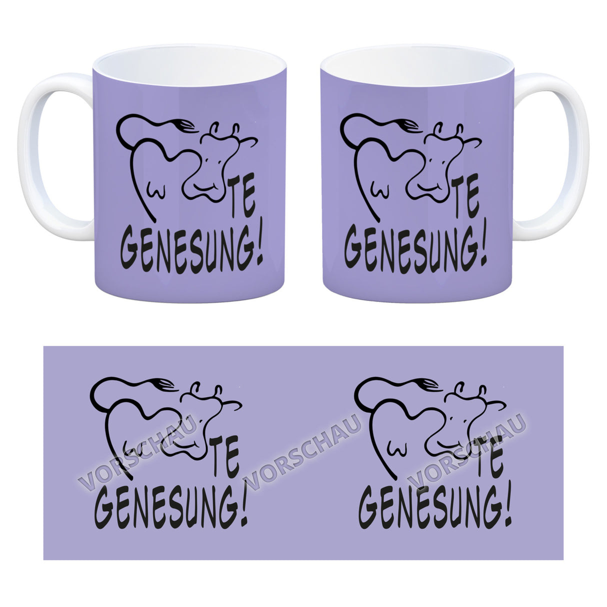 KUHte Genesung Kaffeebecher mit Kuh Motiv