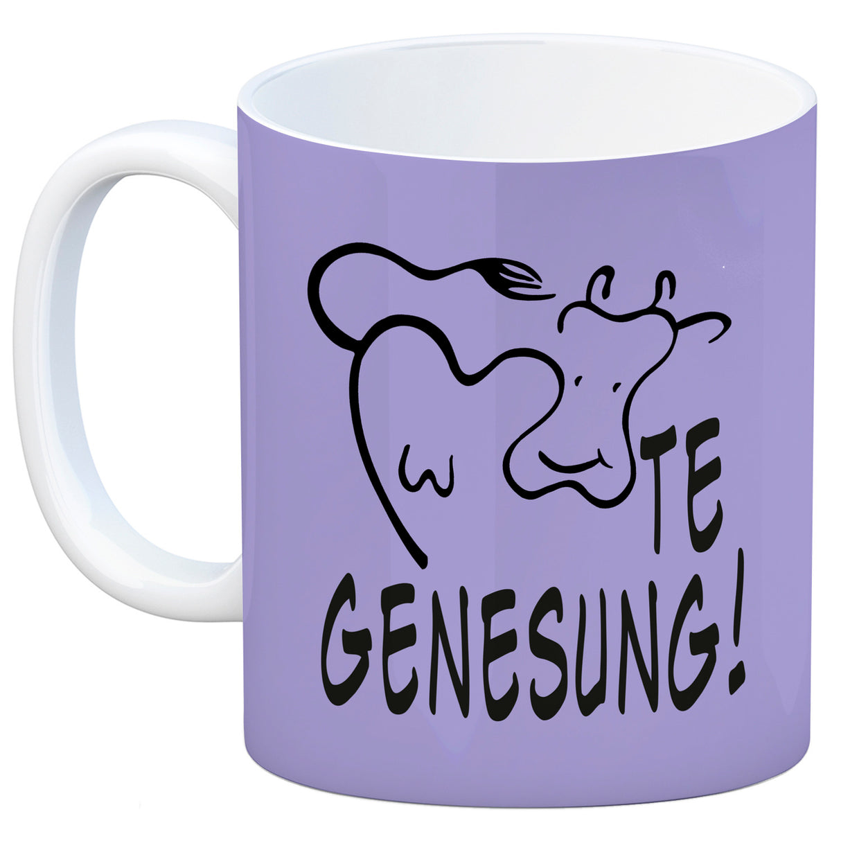 KUHte Genesung Kaffeebecher mit Kuh Motiv