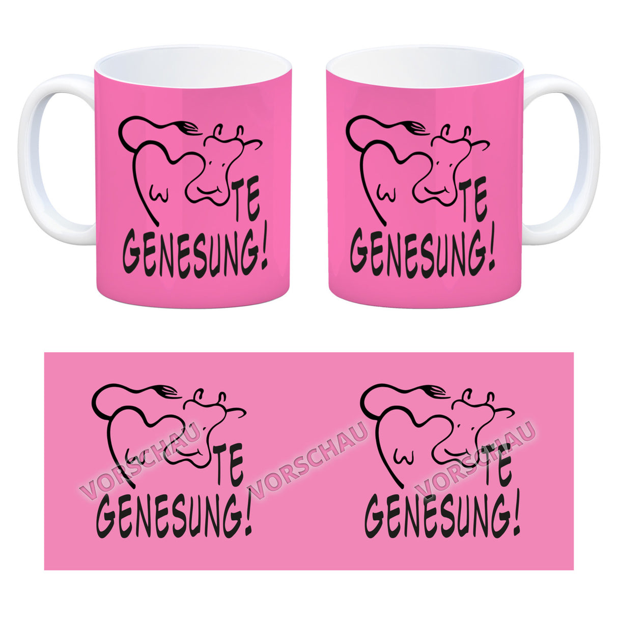 KUHte Genesung Kaffeebecher mit Kuh Motiv