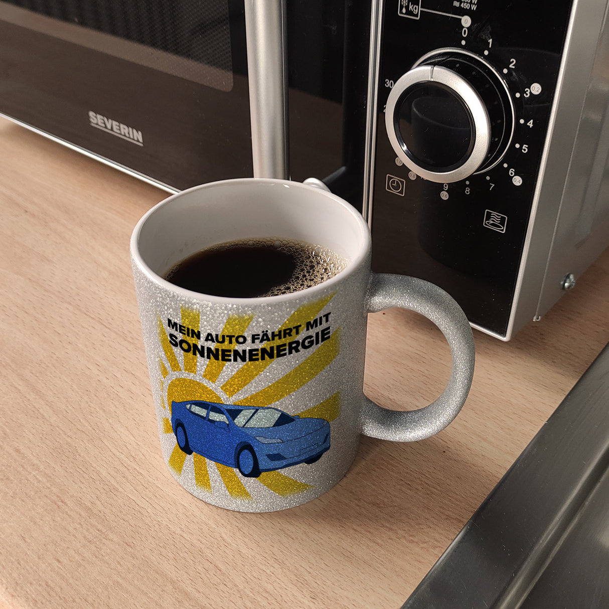 Mein Auto fährt mit Sonnenenergie Kaffeebecher