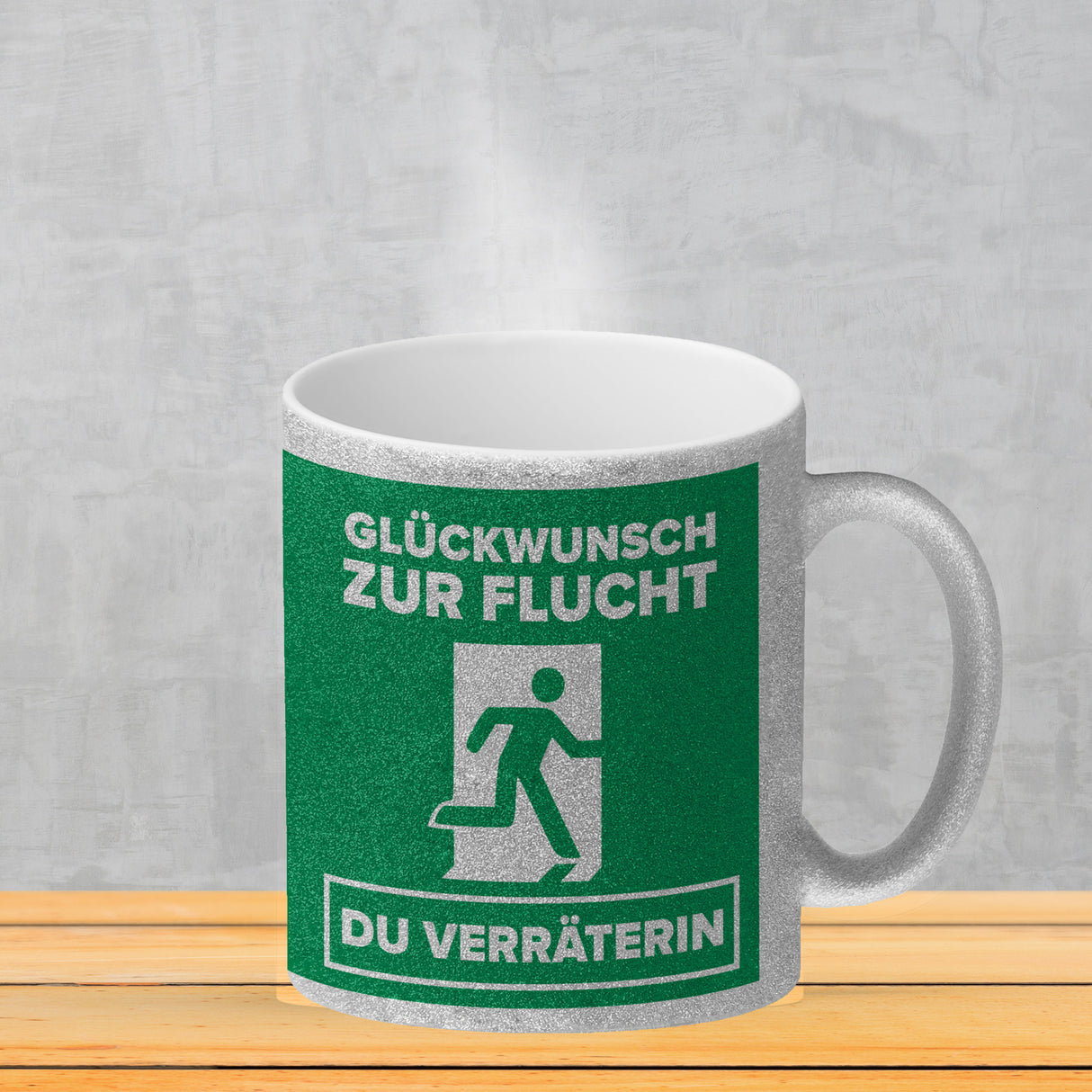 Glückwunsch zur Flucht du Verräter Kaffeebecher