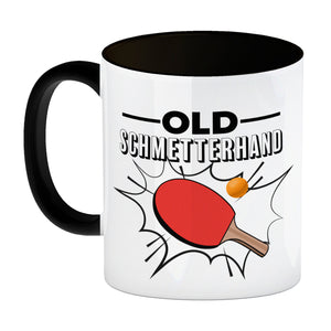 Old Schmetterhand Tischtennis Wortspiel Kaffeebecher