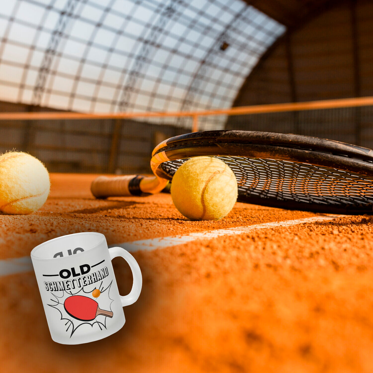 Old Schmetterhand Tischtennis Wortspiel Kaffeebecher