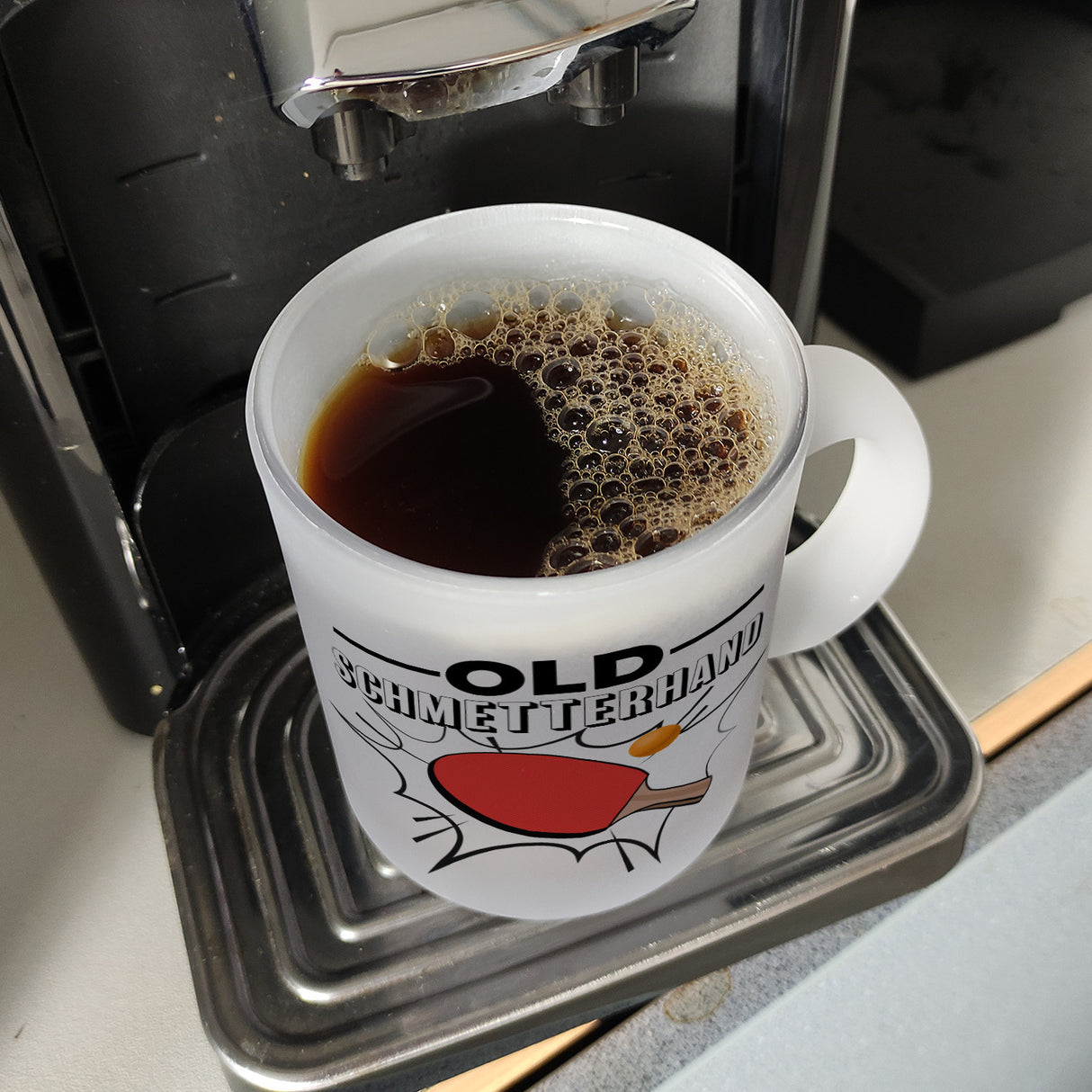 Old Schmetterhand Tischtennis Wortspiel Kaffeebecher