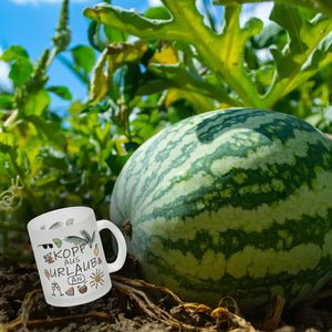 Kopf aus Urlaub an Kaffeebecher für den Sommer