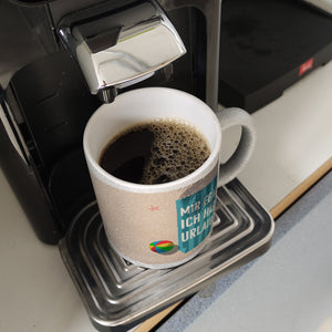 Mir egal ich hab Urlaub Kaffeebecher mit Strandmotiv
