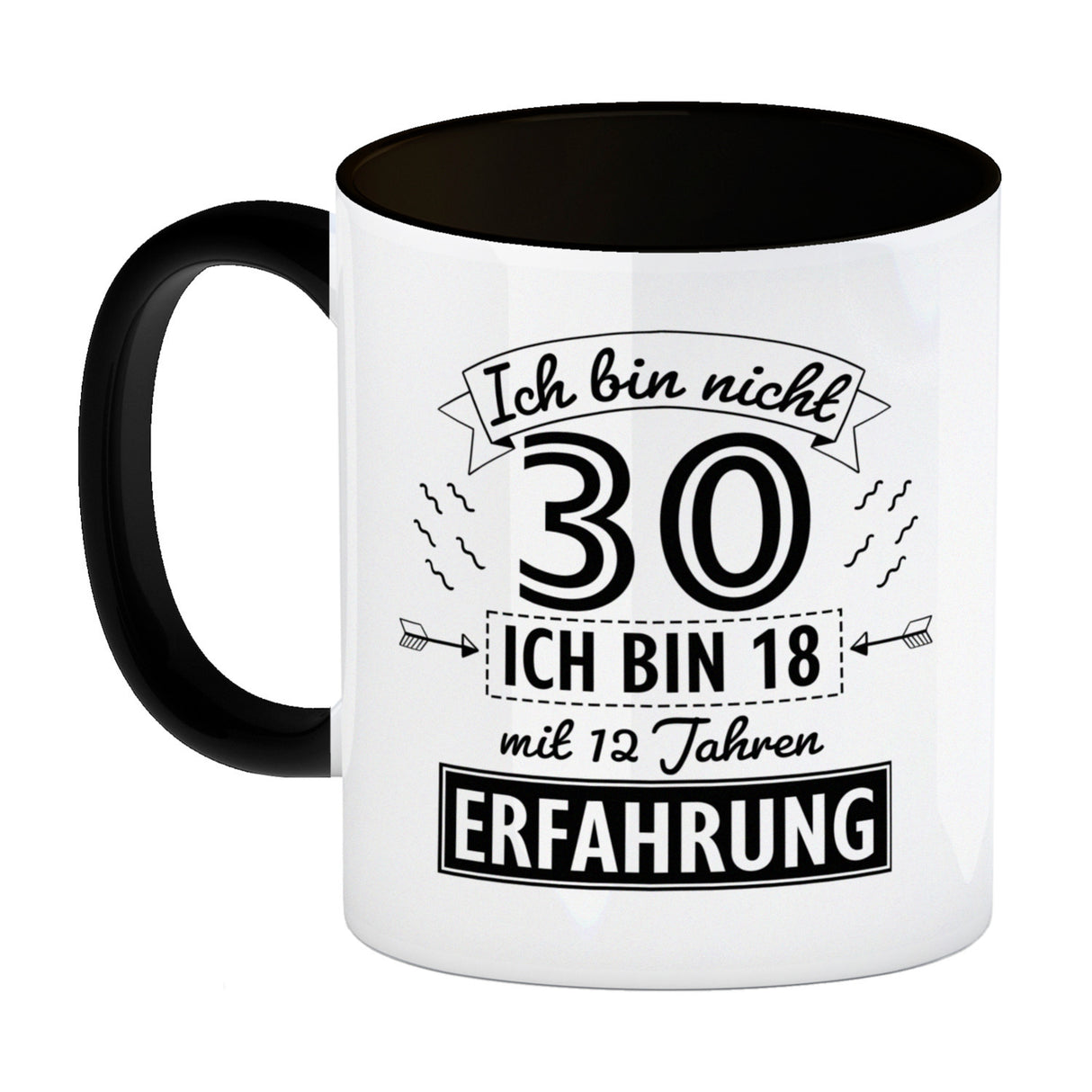 Kaffeebecher für den 30. Geburtstag mit Motiv: Erfahrung