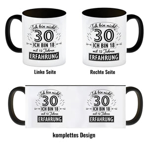 Kaffeebecher für den 30. Geburtstag mit Motiv: Erfahrung
