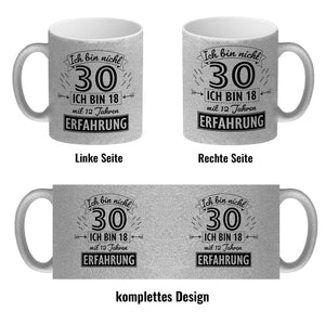 Kaffeebecher für den 30. Geburtstag mit Motiv: Erfahrung
