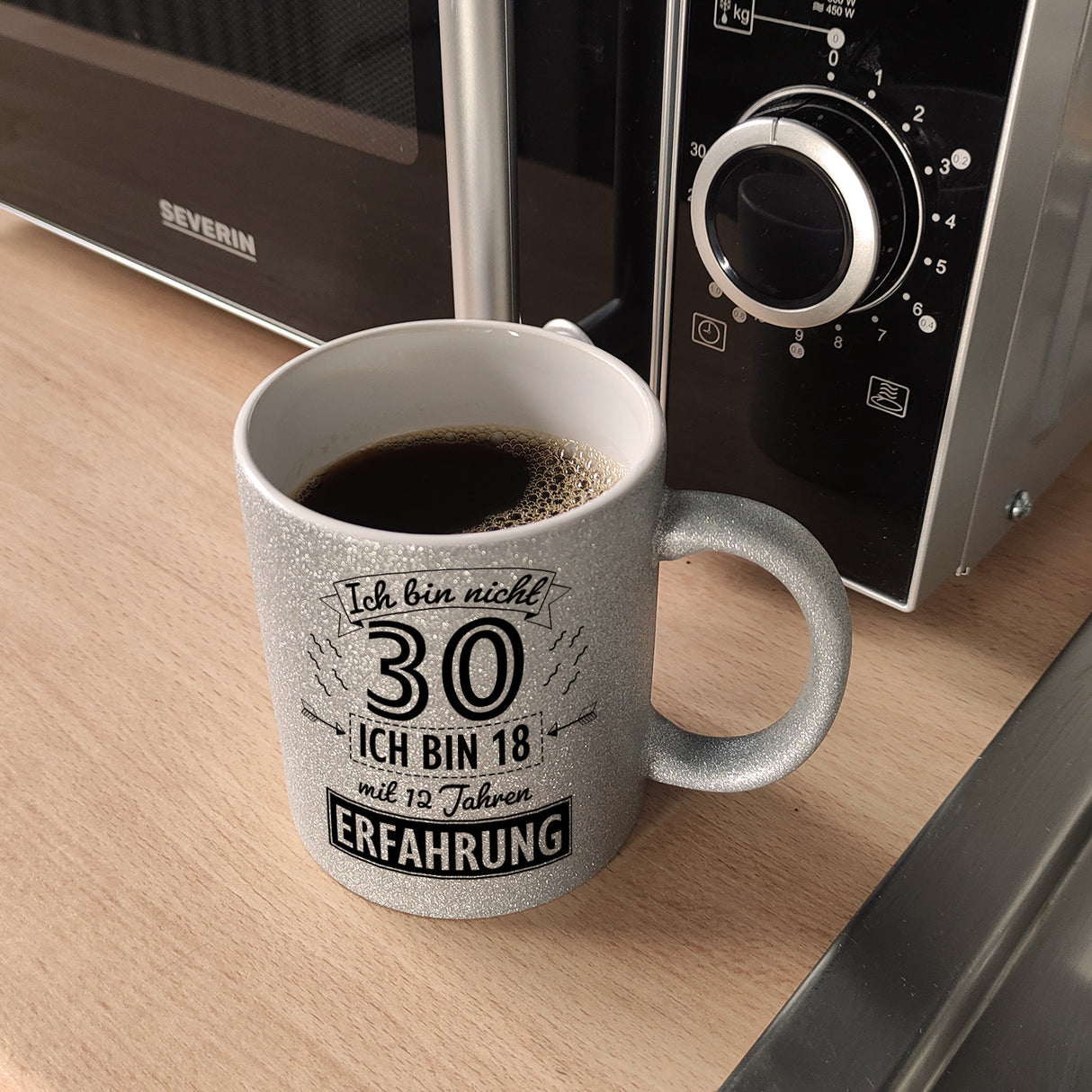 Kaffeebecher für den 30. Geburtstag mit Motiv: Erfahrung
