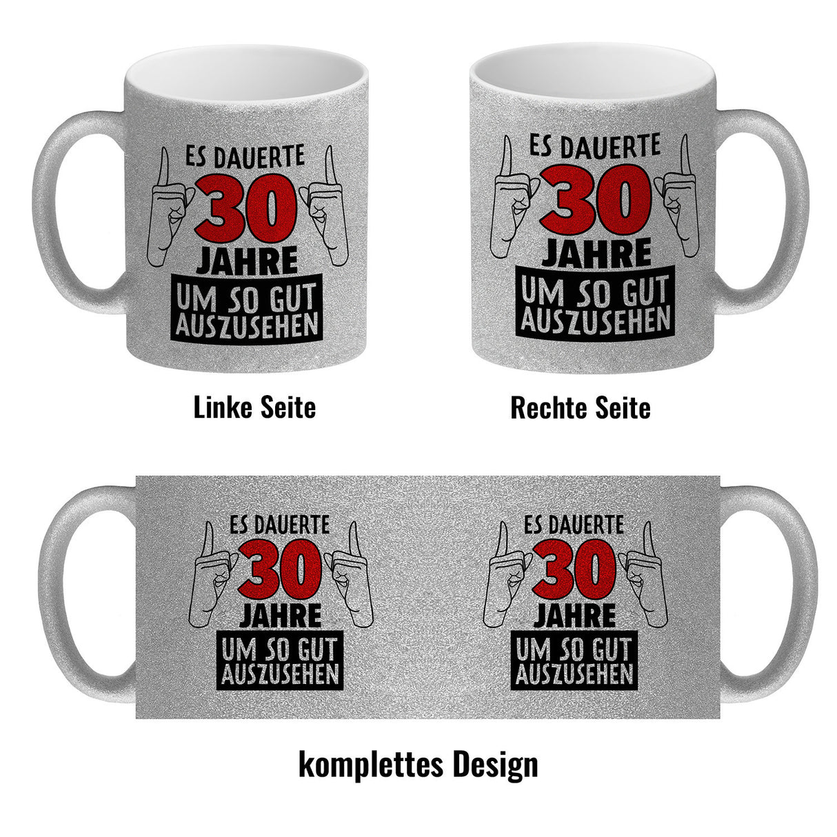 Kaffeebecher für den 30. Geburtstag mit Motiv: Gut aussehen