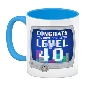 Witziger Kaffeebecher für den 40. Geburtstag mit Motiv: Gamer