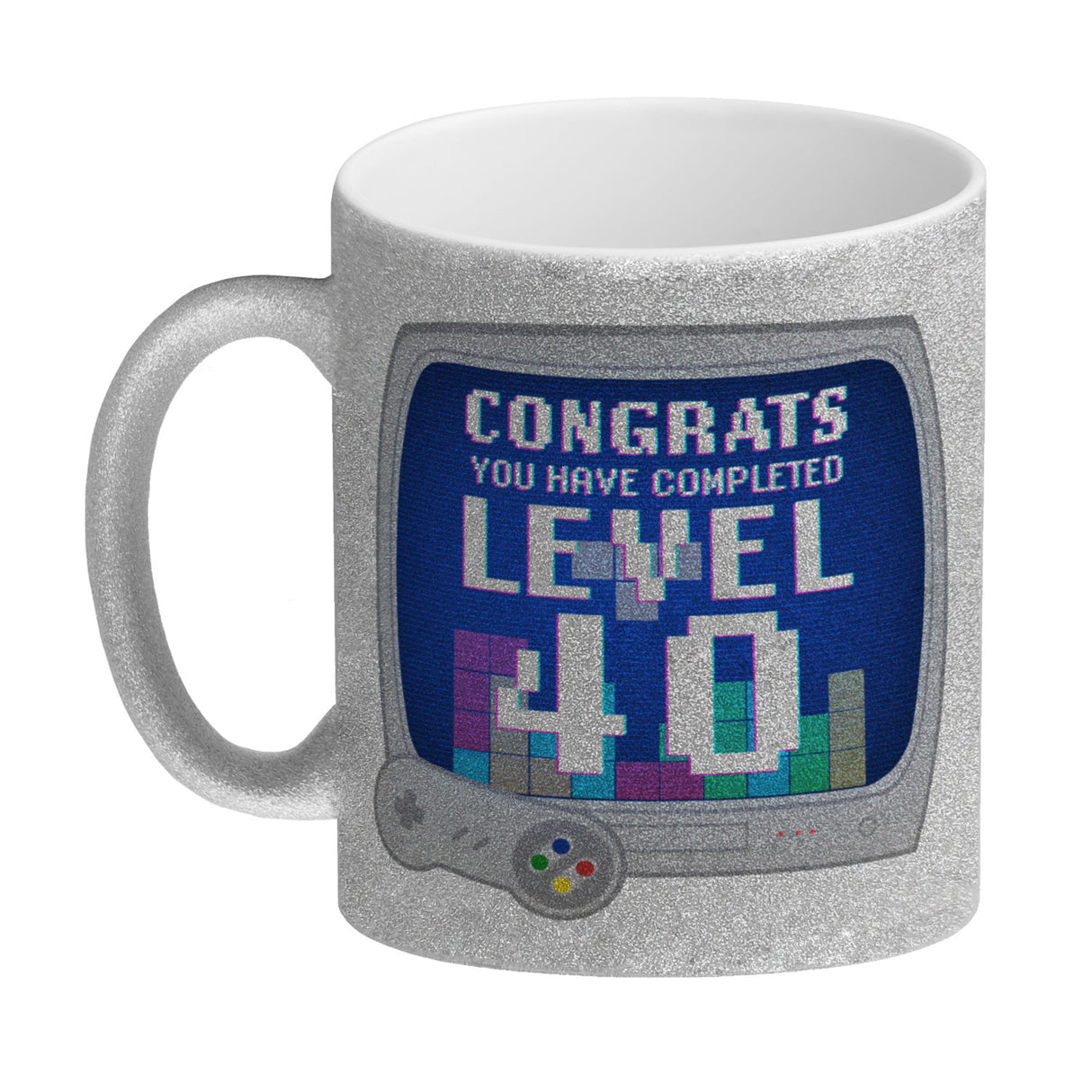 Witziger Kaffeebecher für den 40. Geburtstag mit Motiv: Gamer