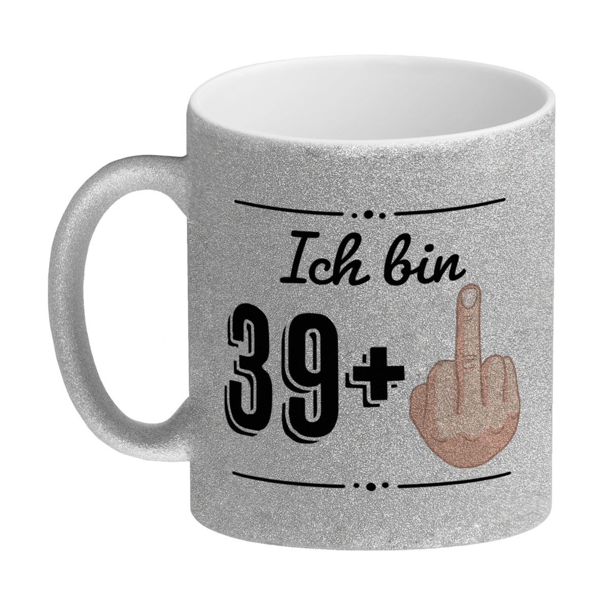 Witziger Kaffeebecher für den 40. Geburtstag mit Motiv: Mittelfinger