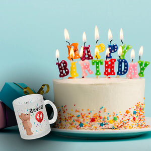 Witziger Kaffeebecher für den 44. Geburtstag mit Motiv: Hooray