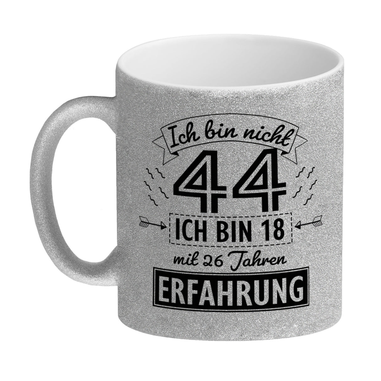 Witziger Kaffeebecher für den 44. Geburtstag mit Motiv: Erfahrung