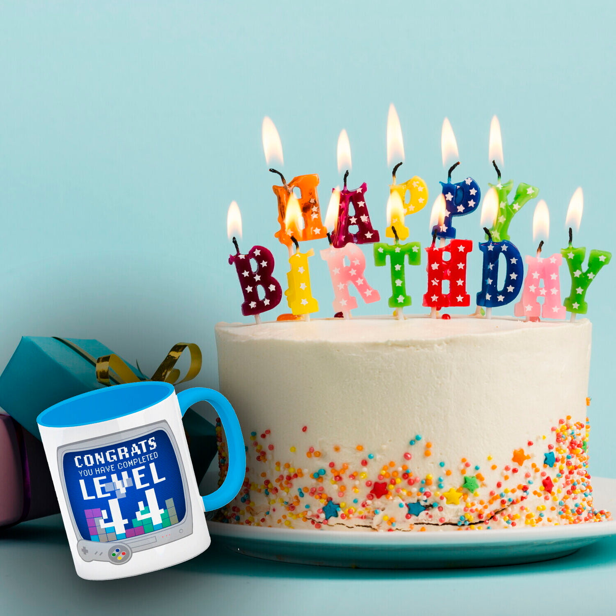 Witziger Kaffeebecher für den 44. Geburtstag mit Motiv: Gamer