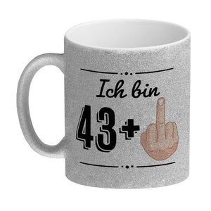 Witziger Kaffeebecher für den 44. Geburtstag mit Motiv: Mittelfinger